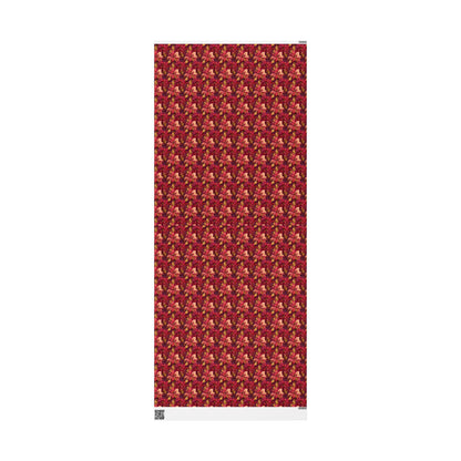 Winter Floral Wrapping Paper Roll, Watercolor Poinsettia Christmas Gift Wrap for Elegant Holiday Presents #7