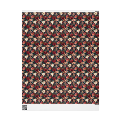 Holiday Wrapping Paper Roll, Watercolor Poinsettia Floral Design for Christmas and Seasonal Gift Wrap #10