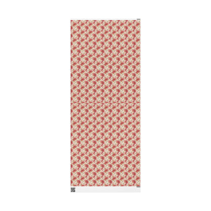 Christmas Gift Wrap with Watercolor Poinsettias, Premium Floral Wrapping Paper Roll for Winter Holidays #8
