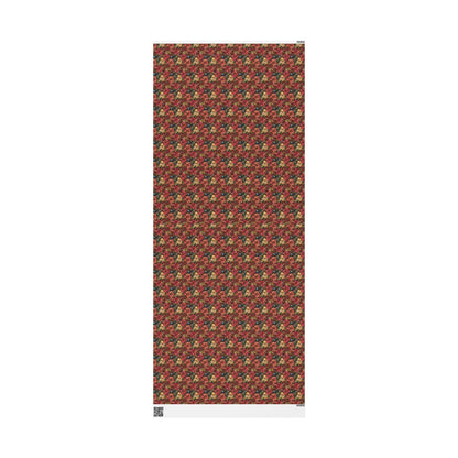 Watercolor Floral Christmas Wrapping Paper Roll, Poinsettia Gift Wrap for Winter Weddings or Holidays #11