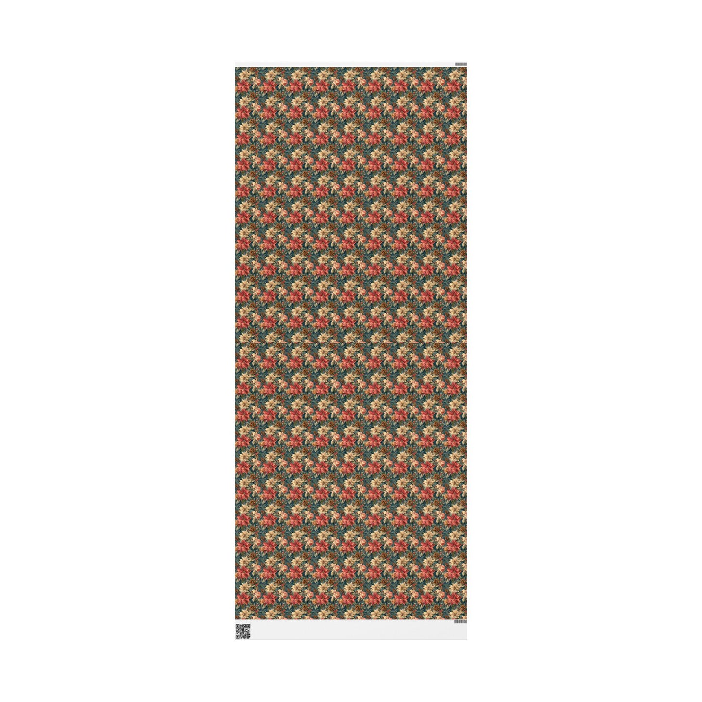 Red Poinsettia Wrapping Paper Roll, Elegant Christmas Gift Wrap for Holiday Packaging and Winter Decor #9