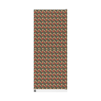 Red Poinsettia Wrapping Paper Roll, Elegant Christmas Gift Wrap for Holiday Packaging and Winter Decor #9