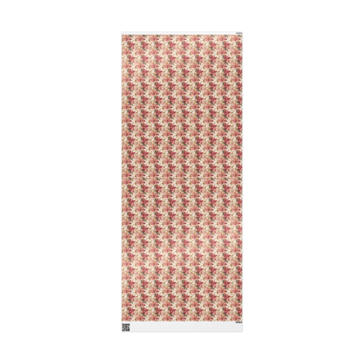 Poinsettia Floral Christmas Wrapping Paper Roll, Watercolor Winter Gift Wrap for Holiday Presents #19