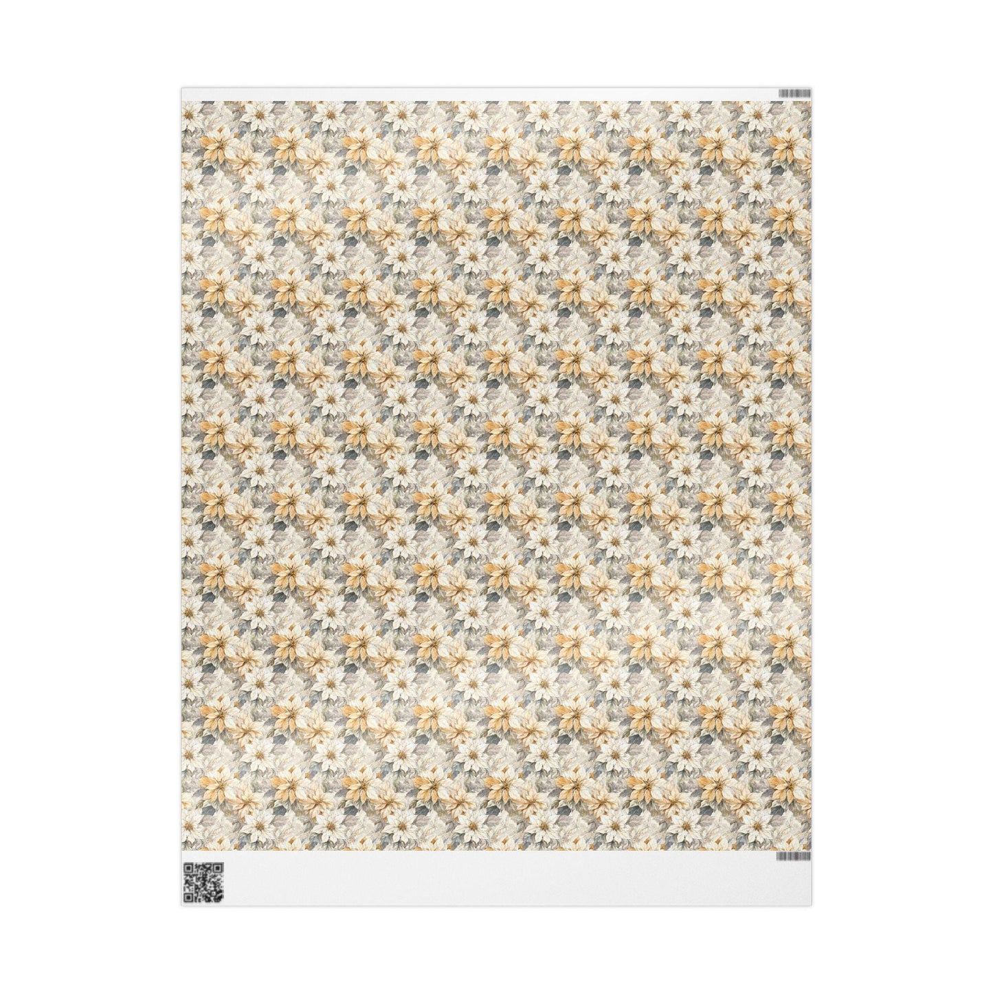 Poinsettia Watercolor Christmas Wrapping Paper Roll, Elegant Floral Gift Wrap for Holiday Season #24