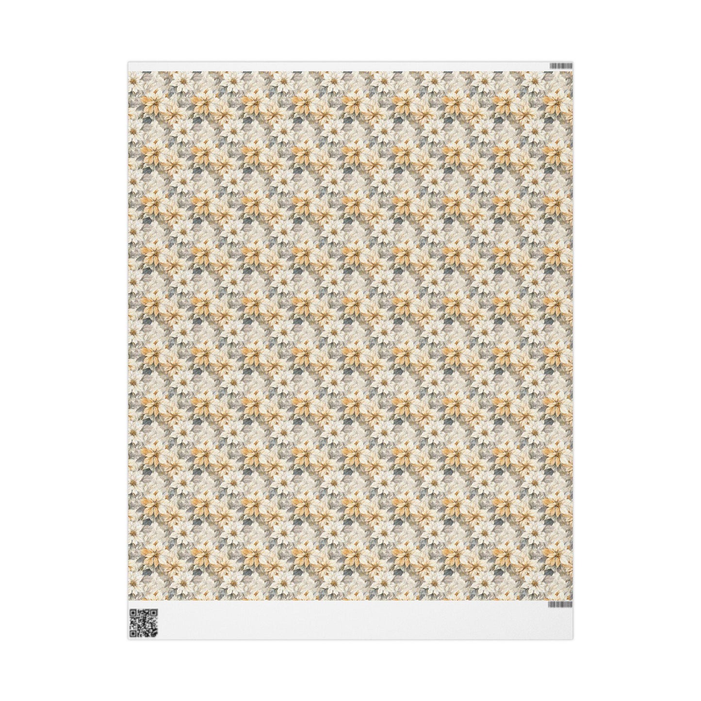 Poinsettia Watercolor Christmas Wrapping Paper Roll, Elegant Floral Gift Wrap for Holiday Season #24