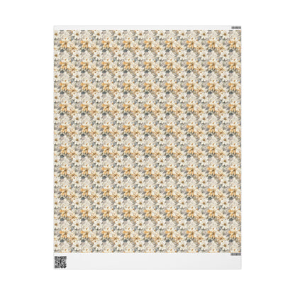 Poinsettia Watercolor Christmas Wrapping Paper Roll, Elegant Floral Gift Wrap for Holiday Season #24