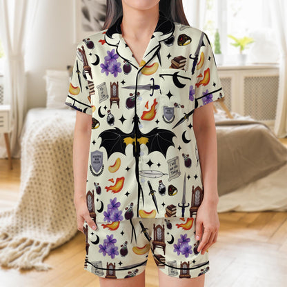 Fourth Wing Pajama Set, Fantasy Dragon Sleepwear, Bookish Book Lover Loungewear Set, Bookish Dragon Pajamas, Xaden Riorson Fans, Onyx Storm