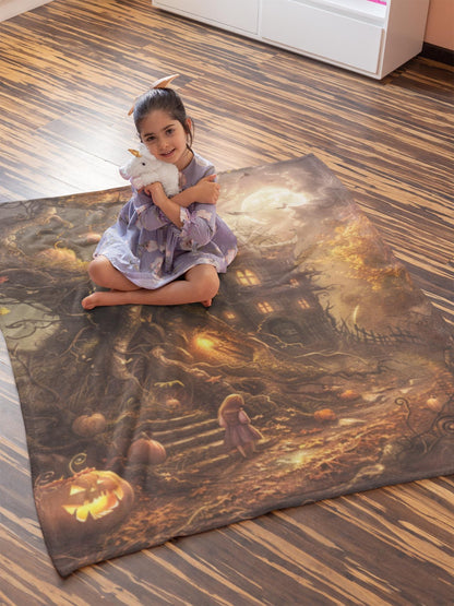 Dark Academia Decorative Blanket, Witchy Aesthetics, Spooky Cozy Blanket, Cozy Pumpkin Fall Blanket, Dark Spooky Forest by HarborIslandDecor