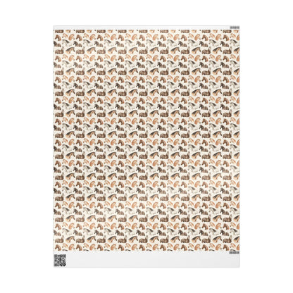 Cowgirl Horse Wrapping Paper, Christmas Equestrian Gift Wrap, Winter Riding Wrap, Holiday Present Paper, Horse Lover Festive Sheet