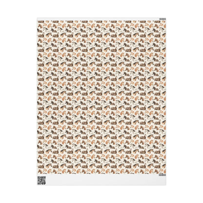 Cowgirl Horse Wrapping Paper, Christmas Equestrian Gift Wrap, Winter Riding Wrap, Holiday Present Paper, Horse Lover Festive Sheet