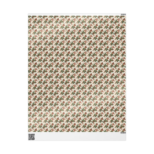 Equestrian Xmas Wrapping Paper, Horse Holiday Gift Wrap, Festive Riding Paper, Cowgirl Present Wrap, Winter Horse Lover Wrap
