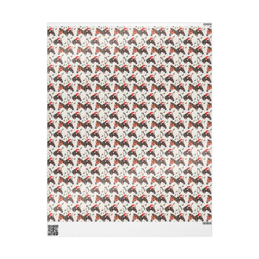 Holiday Horse Wrapping Paper, Cowgirl Christmas Gift Wrap, Winter Equestrian Paper, Riding Present Wrap, Horse Lover Festive Sheet