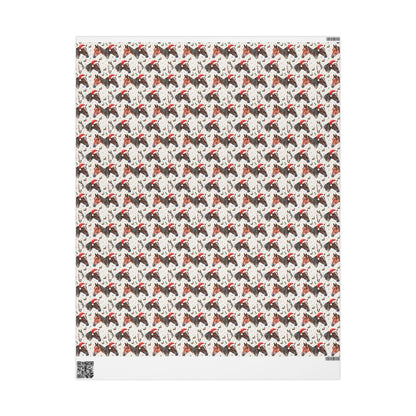 Holiday Horse Wrapping Paper, Cowgirl Christmas Gift Wrap, Winter Equestrian Paper, Riding Present Wrap, Horse Lover Festive Sheet