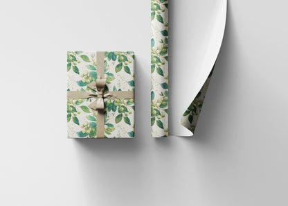Elegant Christmas Wrapping Paper Roll with Mistletoe, Premium Holiday Gift Wrap for Winter Occasions #12