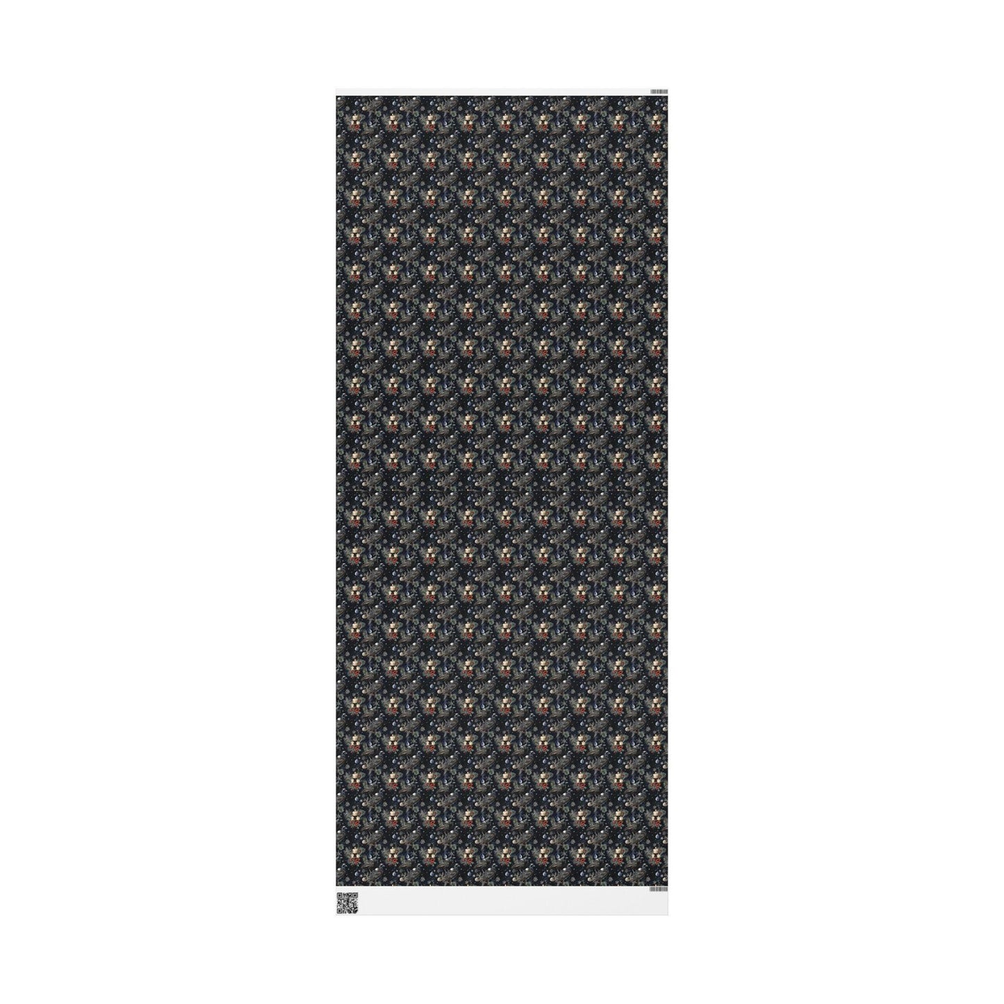 Black Christmas Wrapping Paper Roll, Gothic Gift Wrap with Skulls for Alternative Holidays #5