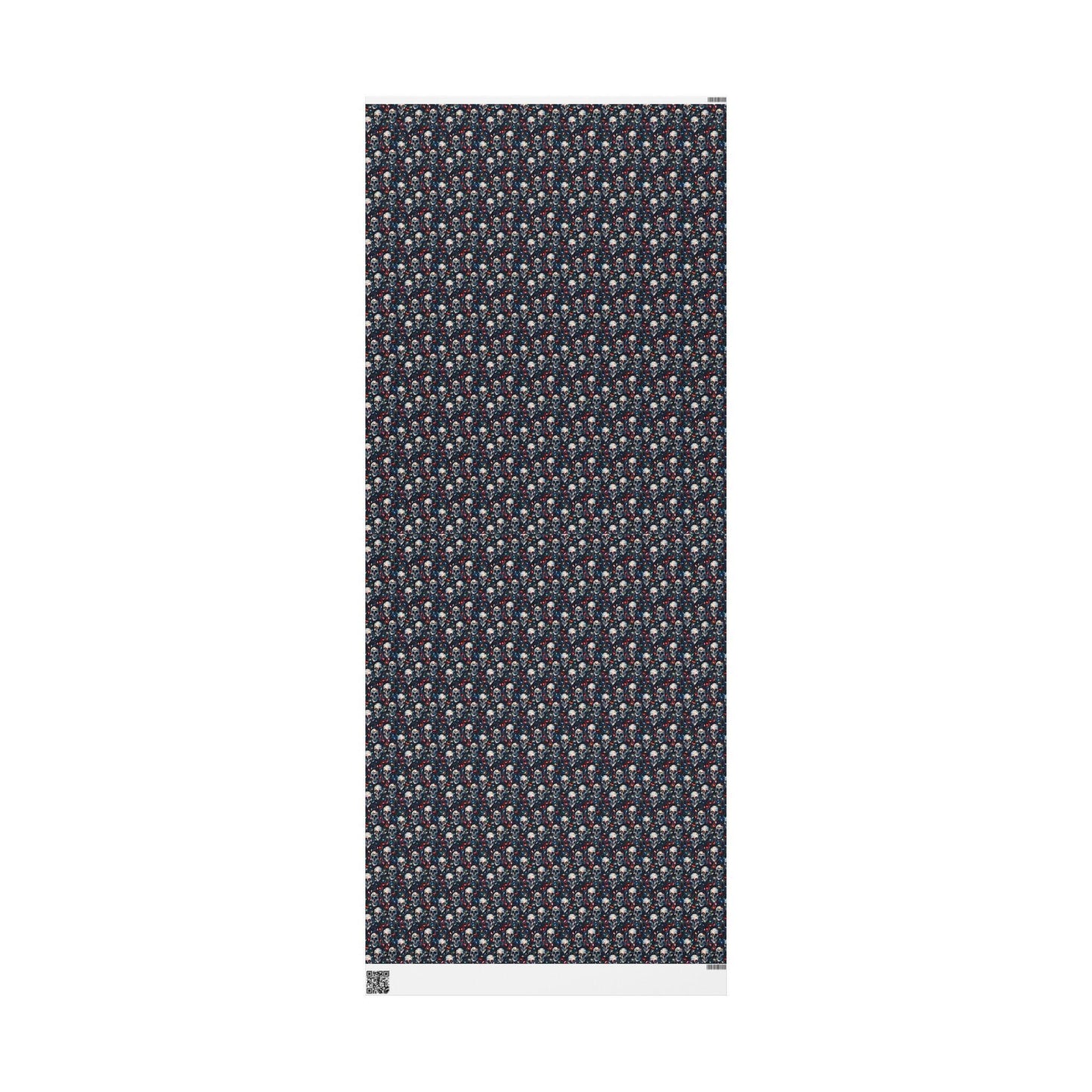 Black Goth Christmas Wrapping Paper Roll, Skulls Holiday Gift Wrap for Alternative Style #10