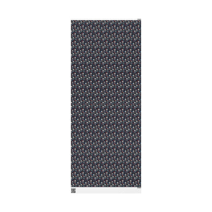 Black Goth Christmas Wrapping Paper Roll, Skulls Holiday Gift Wrap for Alternative Style #10