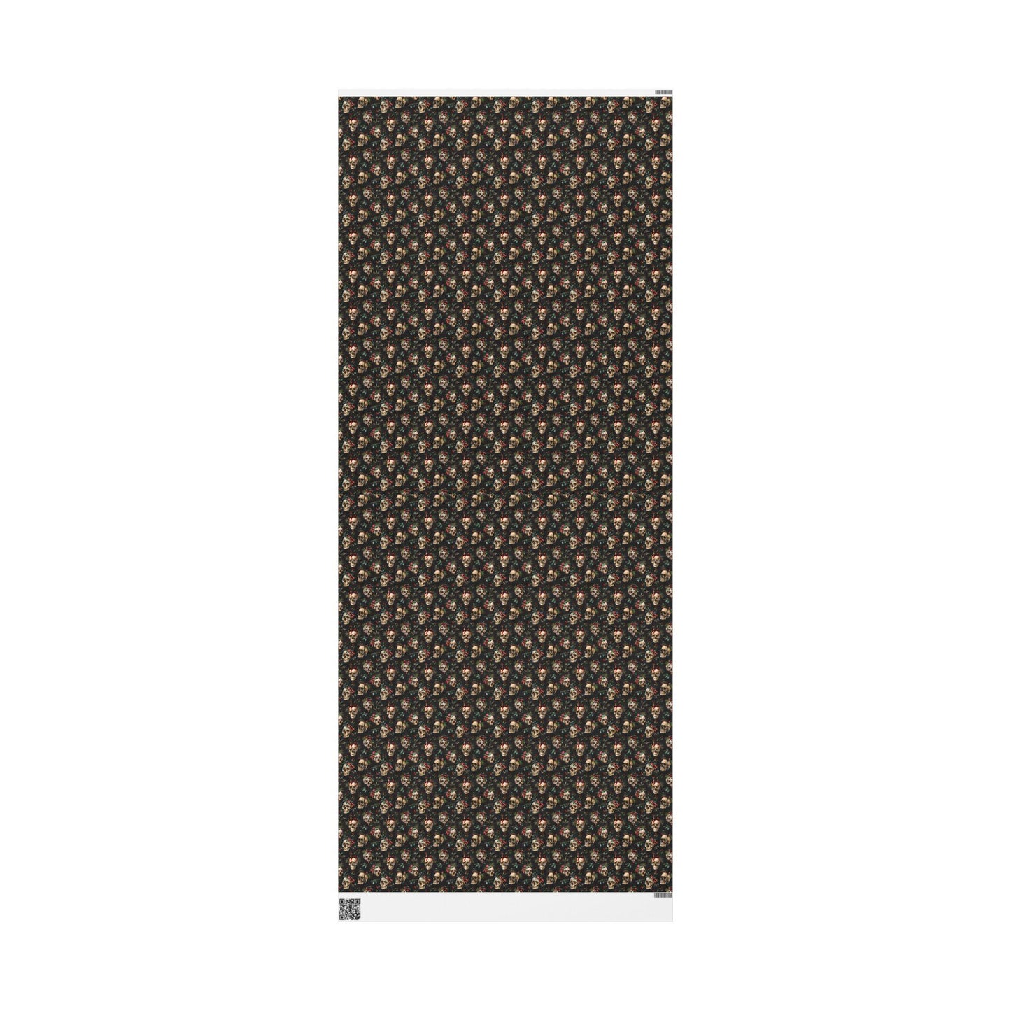 Gothic Christmas Wrapping Paper Roll, Dark Skull Gift Wrap for Spooky Winter Holiday Vibes #24