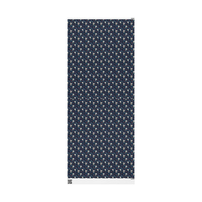 Skull and Snowflake Wrapping Paper Roll, Goth Christmas Gift Wrap for Dark Holiday Aesthetics #15