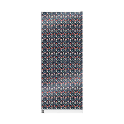 Creepy Santa Skull Wrapping Paper Roll, Gothic Christmas Gift Wrap for Alternative Holiday Gifts #20