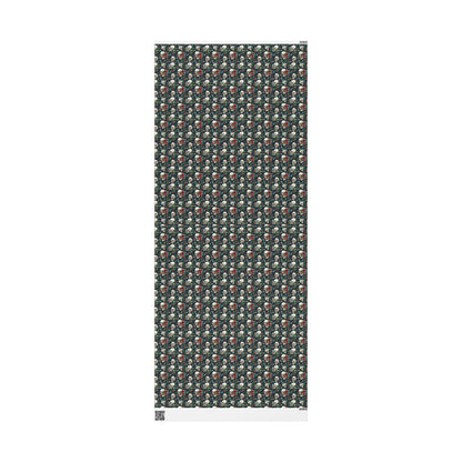 Goth Christmas Gift Wrap Roll, Alternative Holiday Wrapping Paper with Skulls and Stars #23