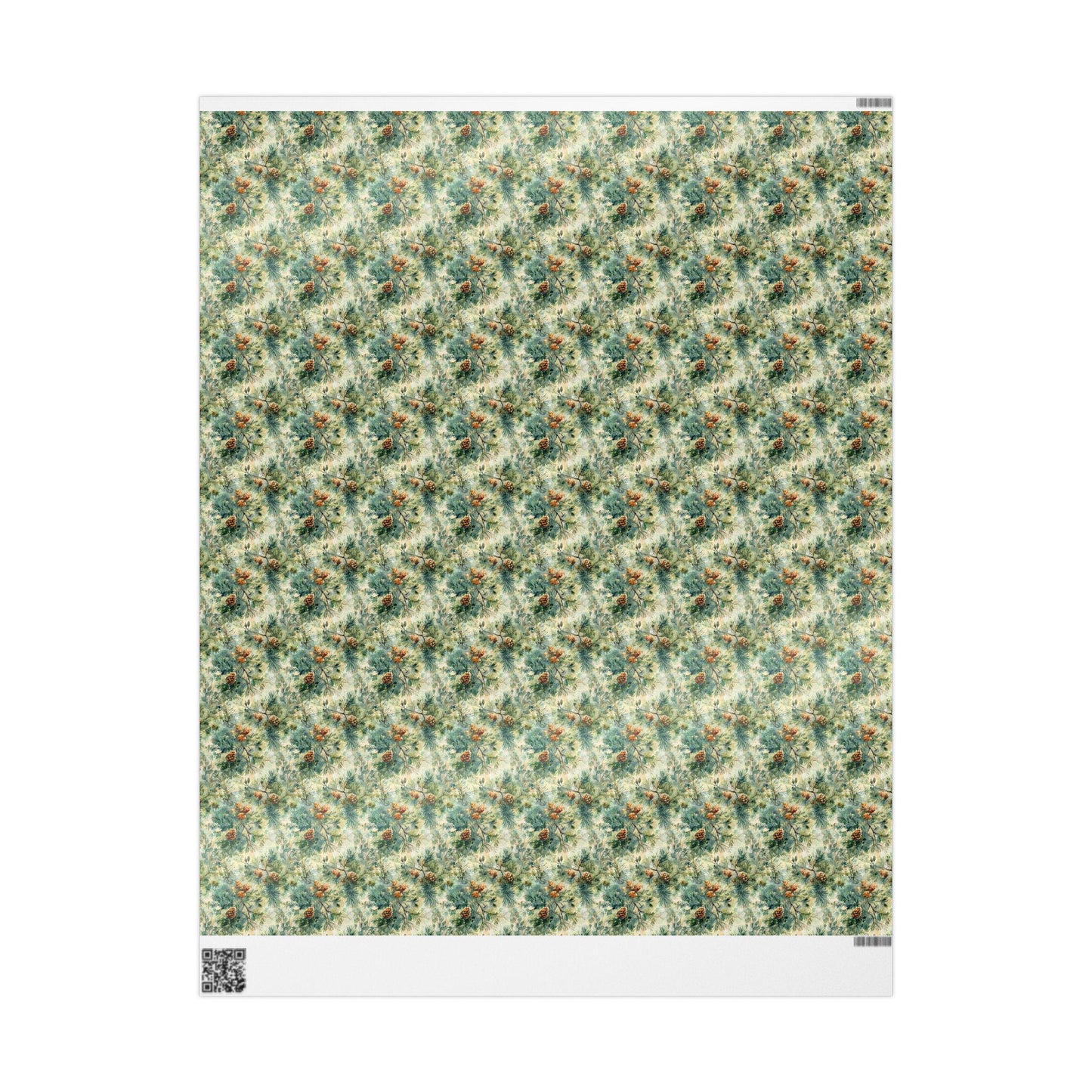 Winter Forest Wrapping Paper Roll, Pinecones and Trees Gift Wrap for Christmas and Holiday Packaging #1