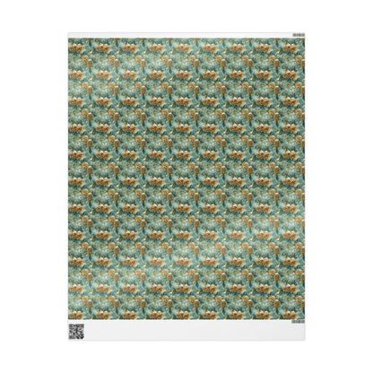 Winter Pinecone Wrapping Paper Roll, Evergreen Tree Gift Wrap for Christmas and Woodland Decor #3