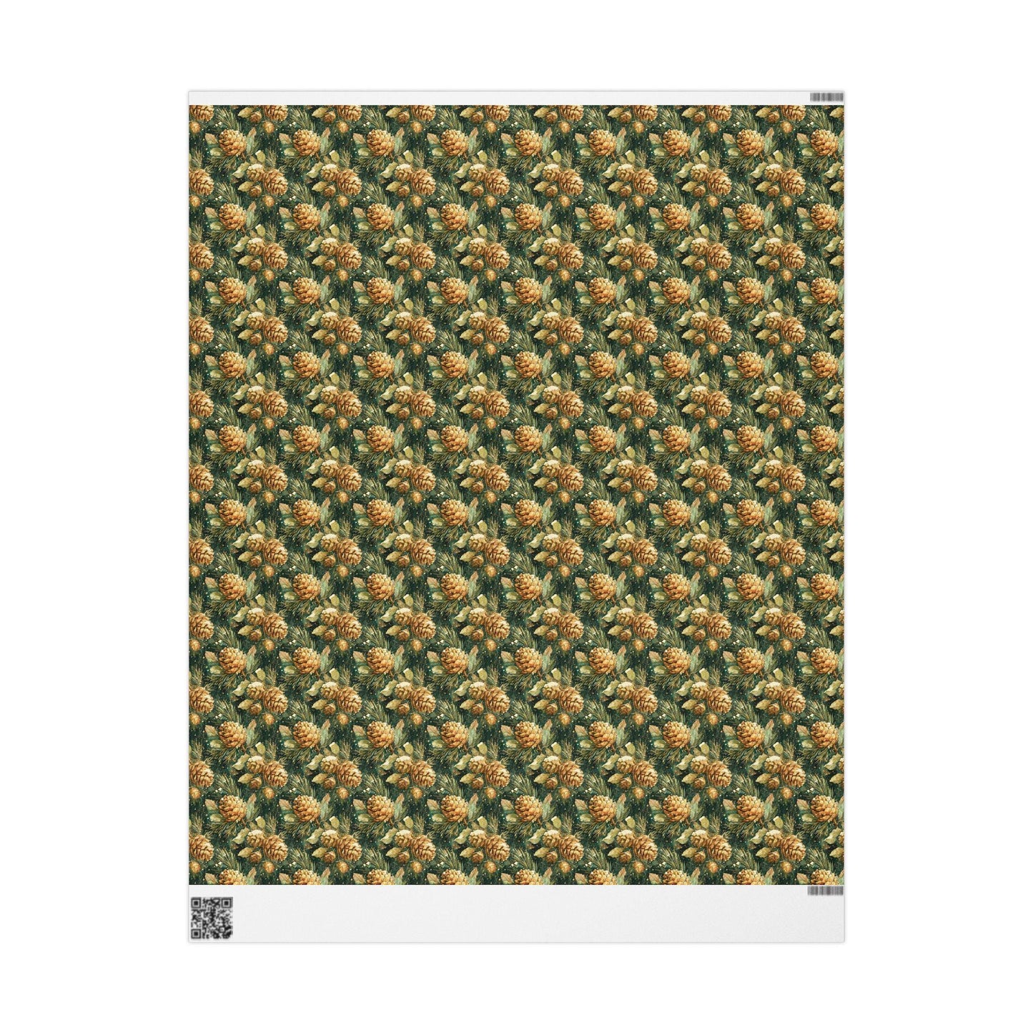 Rustic Christmas Wrapping Paper Roll, Winter Trees and Pinecones Gift Wrap for Holiday Gifts #4