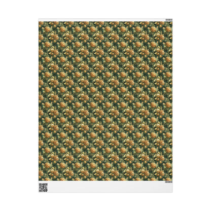 Rustic Christmas Wrapping Paper Roll, Winter Trees and Pinecones Gift Wrap for Holiday Gifts #4