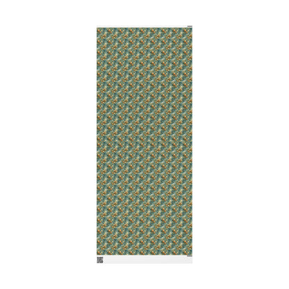 Winter Evergreen Wrapping Paper Roll, Pinecone and Tree Gift Wrap for Holiday and Christmas wrapping paper