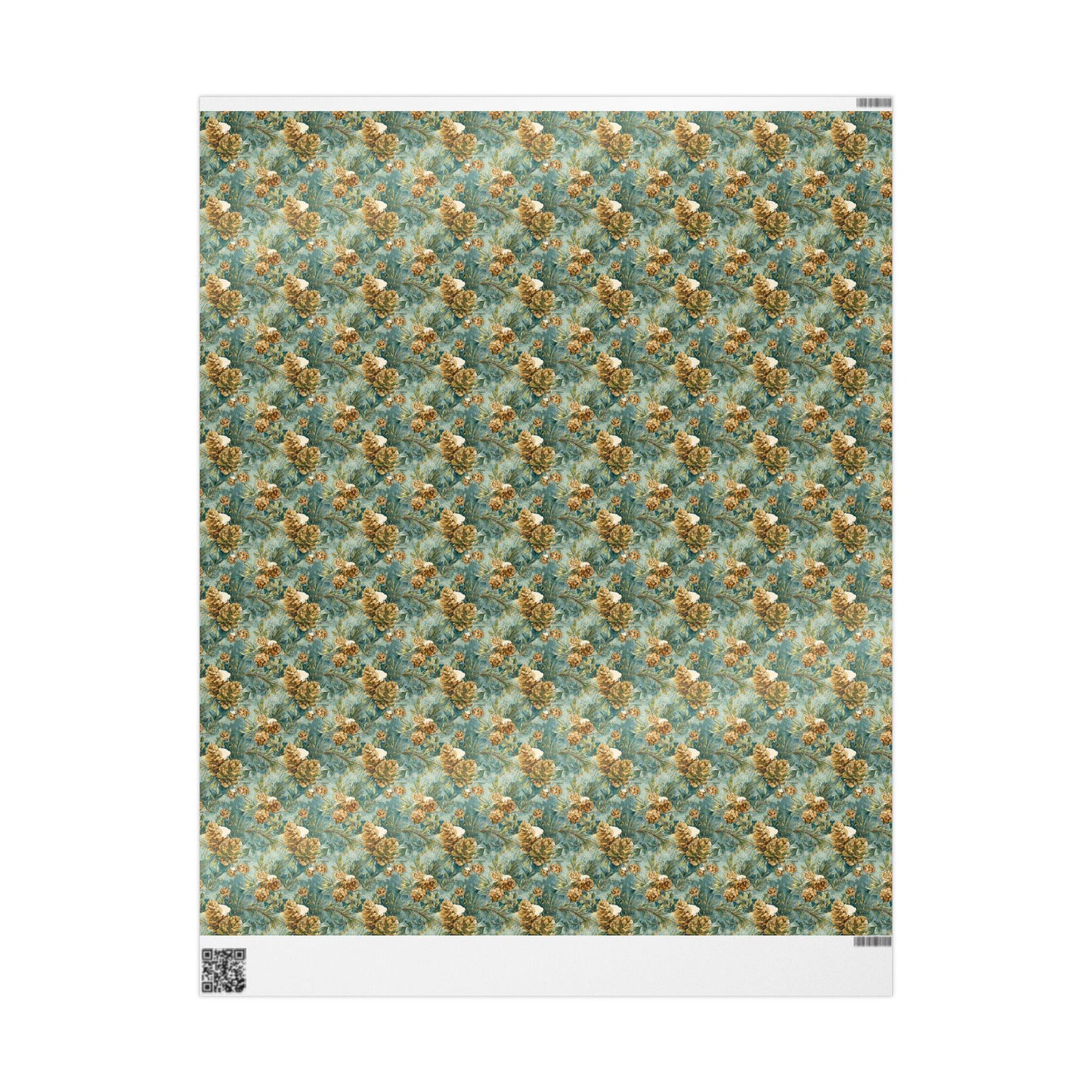 Forest Pinecone Wrapping Paper Roll, Winter Trees Gift Wrap for Christmas Gifts and Holiday Season