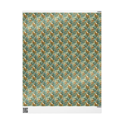 Forest Pinecone Wrapping Paper Roll, Winter Trees Gift Wrap for Christmas Gifts and Holiday Season
