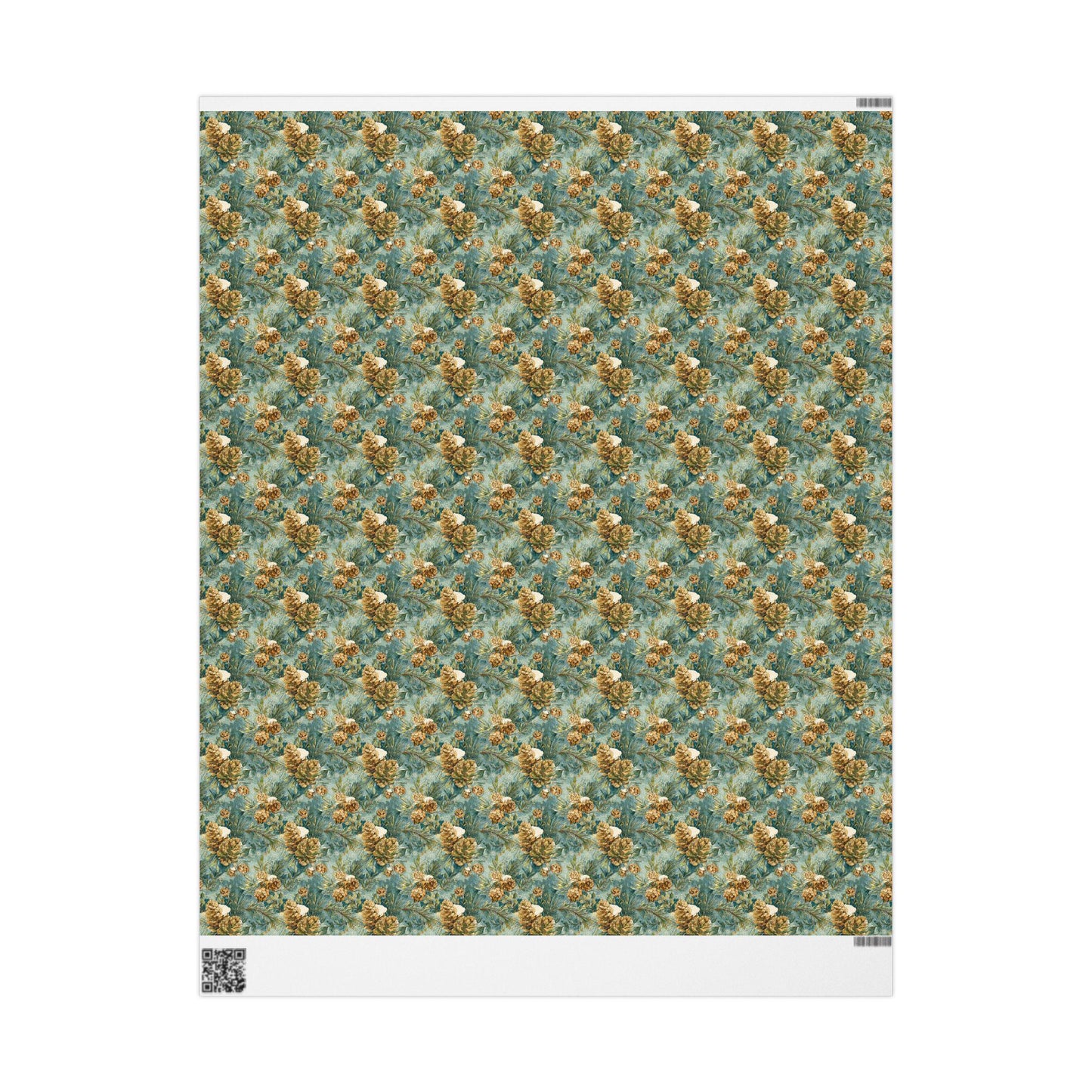 Forest Pinecone Wrapping Paper Roll, Winter Trees Gift Wrap for Christmas Gifts and Holiday Season