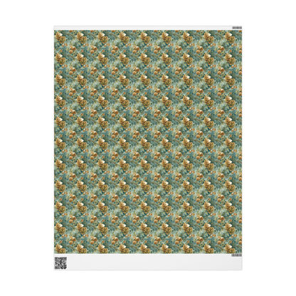 Forest Pinecone Wrapping Paper Roll, Winter Trees Gift Wrap for Christmas Gifts and Holiday Season