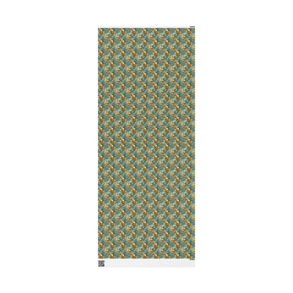 Forest Pinecone Wrapping Paper Roll, Winter Trees Gift Wrap for Christmas Gifts and Holiday Season