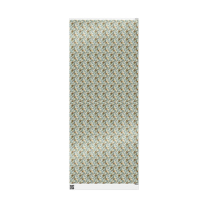 Winter Tree Wrapping Paper Roll, Christmas Gift Wrap with Pinecones and Woodland Decor Theme #13