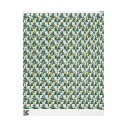 Winter Forest Gift Wrap Roll, Pinecones and Evergreen Design for Christmas and Rustic Holiday Gifts #9