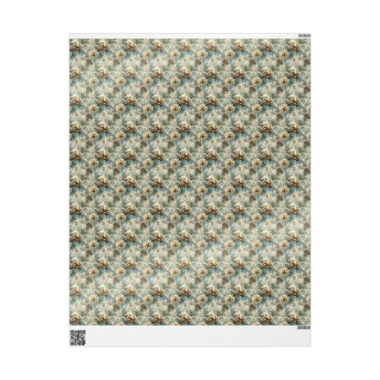Woodland Pinecone Wrapping Paper Roll, Winter Christmas Gift Wrap with Evergreen Tree Illustrations #11