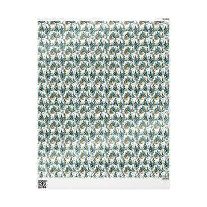 Woodland Christmas Wrapping Paper Roll, Pine Tree and Pinecone Design for Rustic Holiday Wrapping #7
