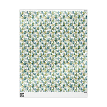 Christmas Pinecone Wrapping Paper Roll, Winter Trees and Forest Design for Cozy Gift Wrapping #10