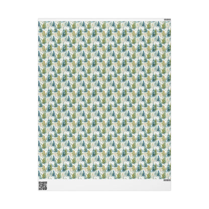 Christmas Pinecone Wrapping Paper Roll, Winter Trees and Forest Design for Cozy Gift Wrapping #10