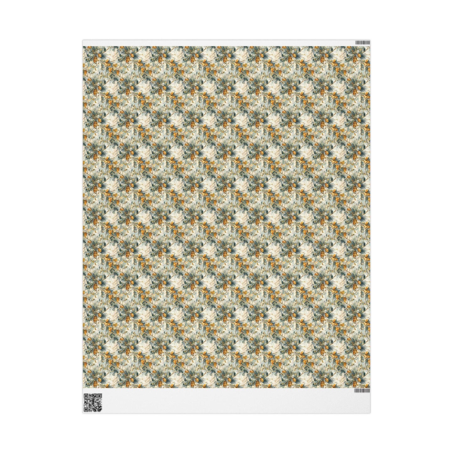 Winter Forest Wrapping Paper Roll, Evergreen Pinecone Gift Wrap for Holiday and Seasonal Gifts #21