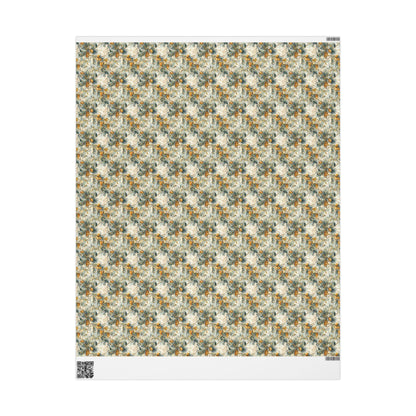Winter Forest Wrapping Paper Roll, Evergreen Pinecone Gift Wrap for Holiday and Seasonal Gifts #21