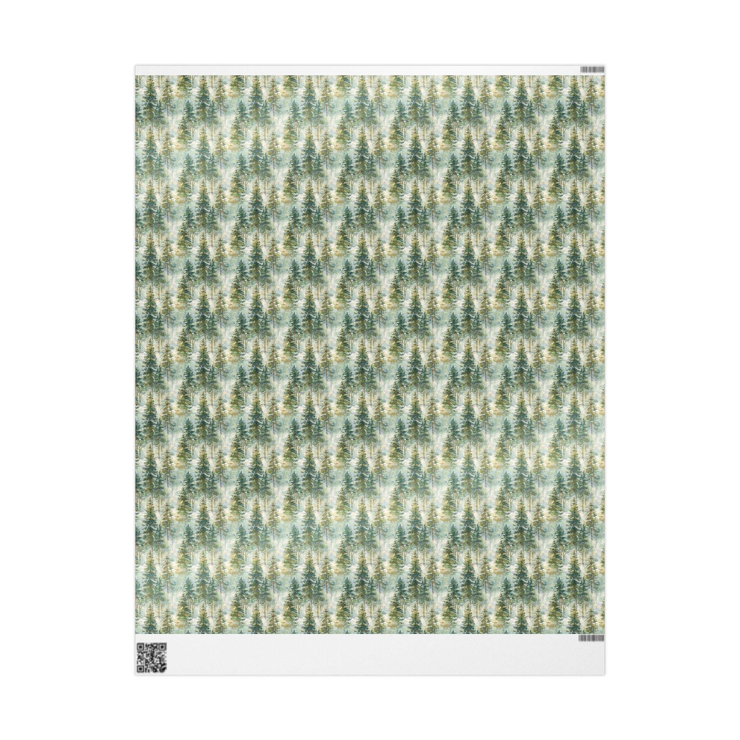 Woodland Christmas Wrapping Paper Roll, Pine Tree and Pinecone Gift Wrap for Winter Holidays #28
