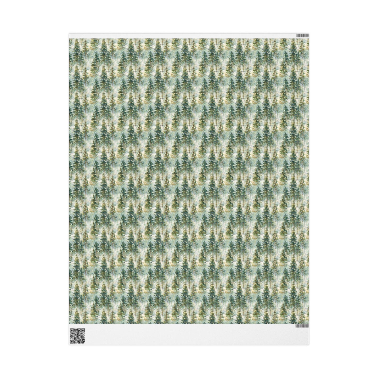 Woodland Christmas Wrapping Paper Roll, Pine Tree and Pinecone Gift Wrap for Winter Holidays #28