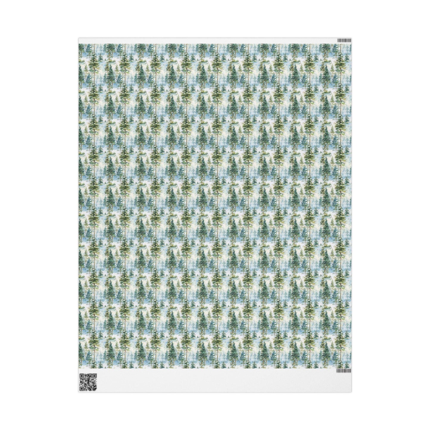 Winter Pine Tree Wrapping Paper Roll, Holiday Gift Wrap with Forest and Pinecone Design #29