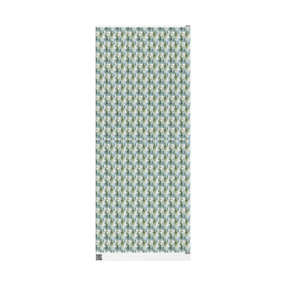 Winter Pine Tree Wrapping Paper Roll, Holiday Gift Wrap with Forest and Pinecone Design #29