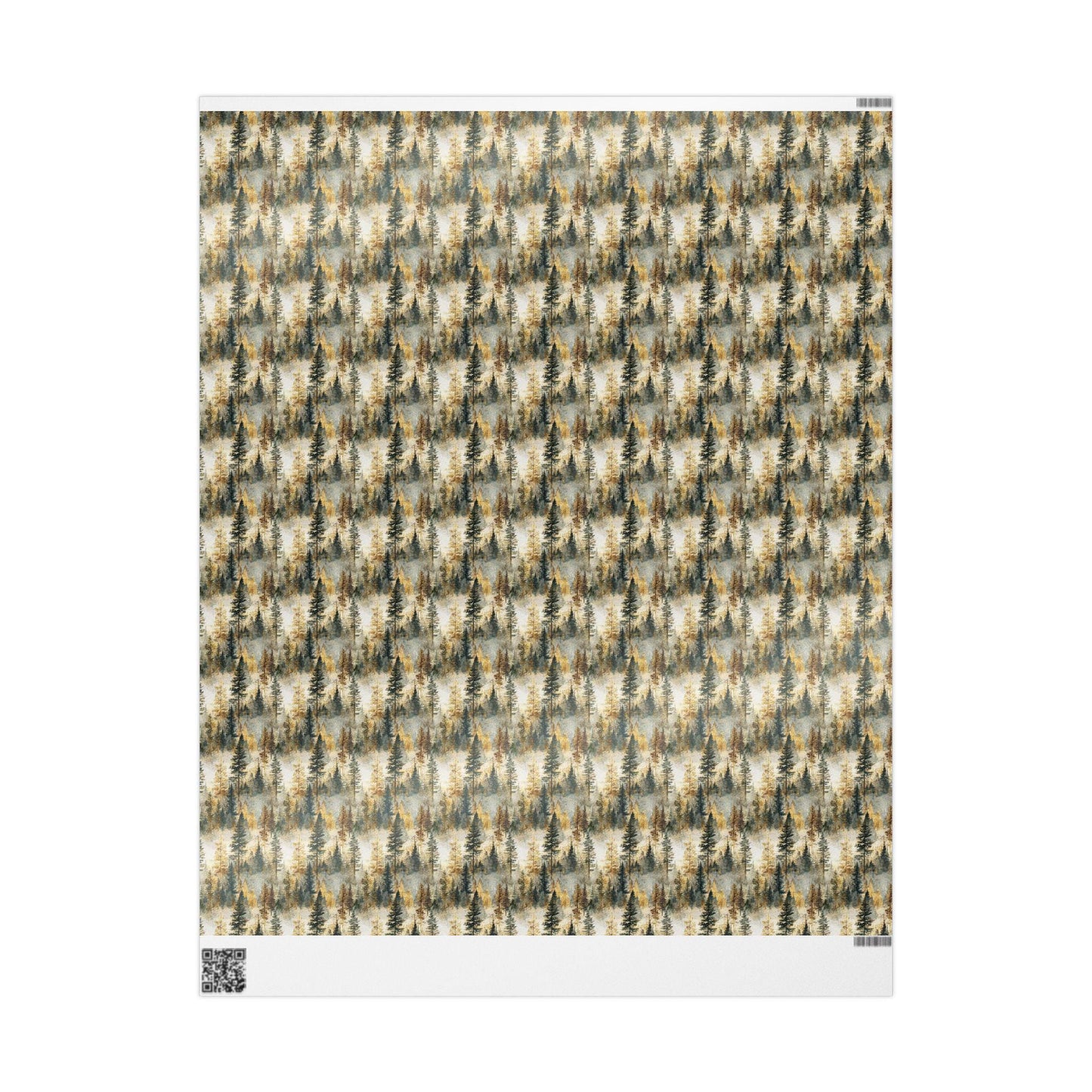 Winter Wrapping Paper Roll with Forest Pines and Pinecones for Christmas Gift Wrapping #33