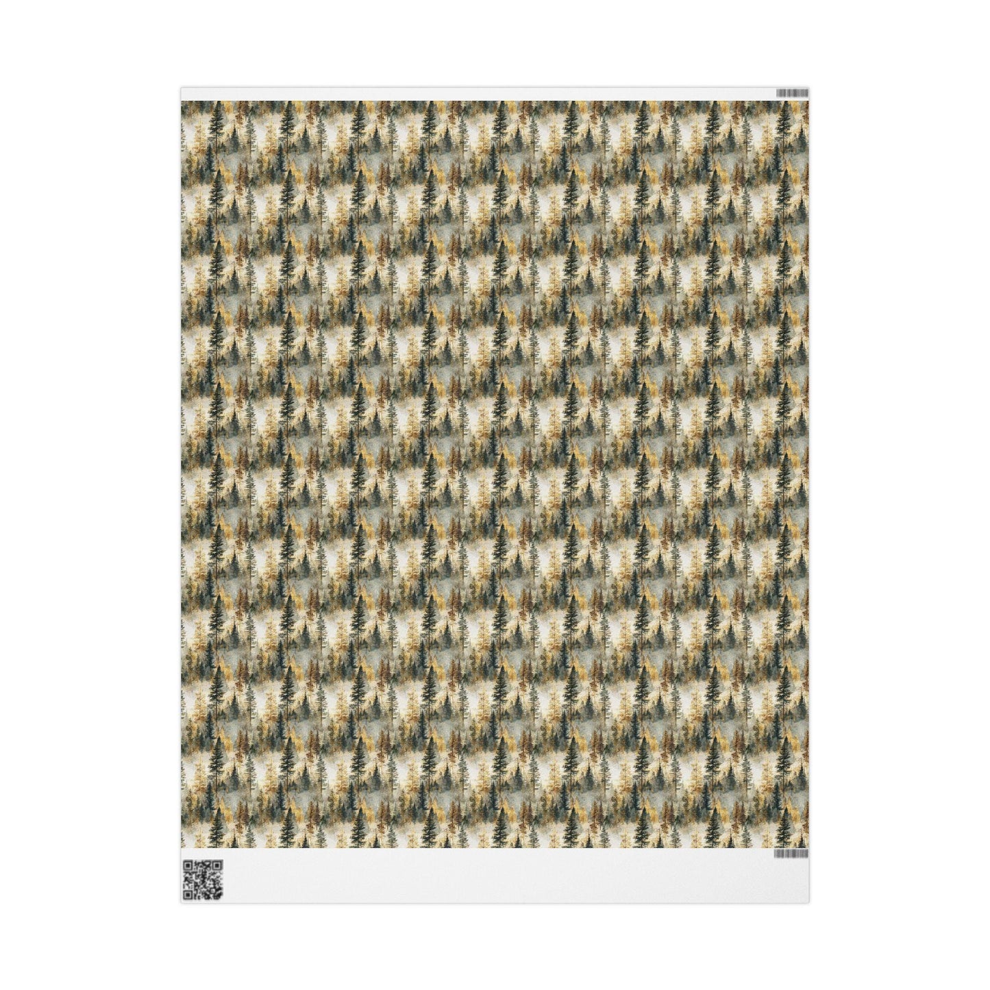 Winter Wrapping Paper Roll with Forest Pines and Pinecones for Christmas Gift Wrapping #33