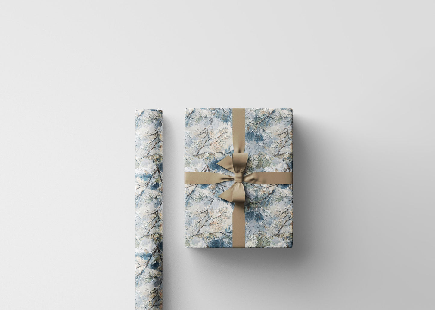 Forest-Inspired Christmas Wrapping Paper Roll, Pine Tree Gift Wrap with Pinecones for Winter #30